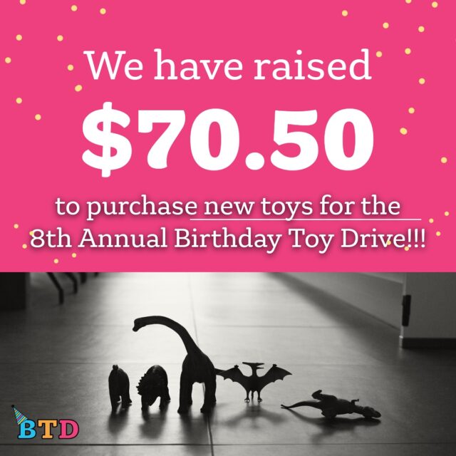 We’re happy to share that we raised a total of $70.20 from our Yard Sale during the 8th Annual Birthday Toy Drive!

We can’t wait to show you what we buy 📸

Thank you to everyone who stopped by and made a purchase!